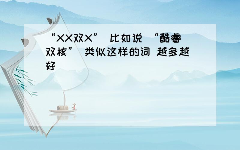 “XX双X” 比如说 “酷睿双核” 类似这样的词 越多越好