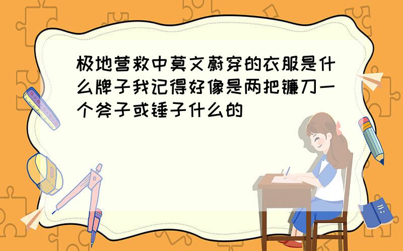 极地营救中莫文蔚穿的衣服是什么牌子我记得好像是两把镰刀一个斧子或锤子什么的