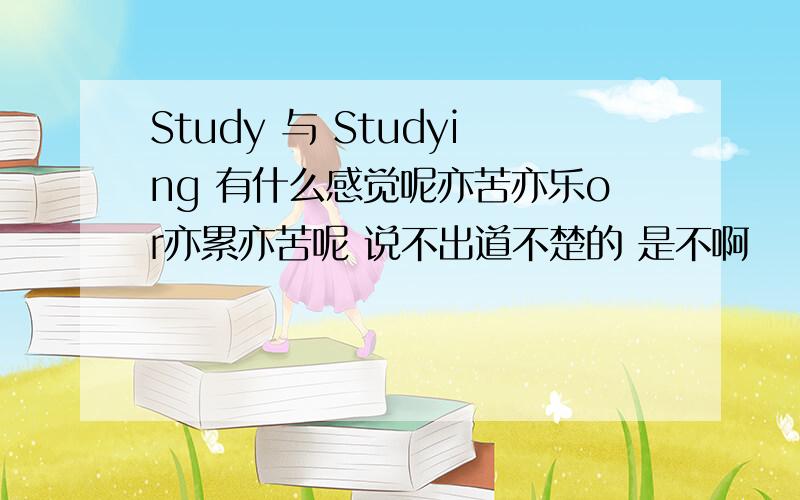 Study 与 Studying 有什么感觉呢亦苦亦乐or亦累亦苦呢 说不出道不楚的 是不啊