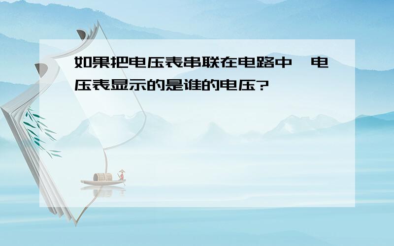 如果把电压表串联在电路中,电压表显示的是谁的电压?