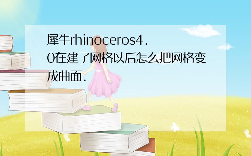 犀牛rhinoceros4.0在建了网格以后怎么把网格变成曲面.