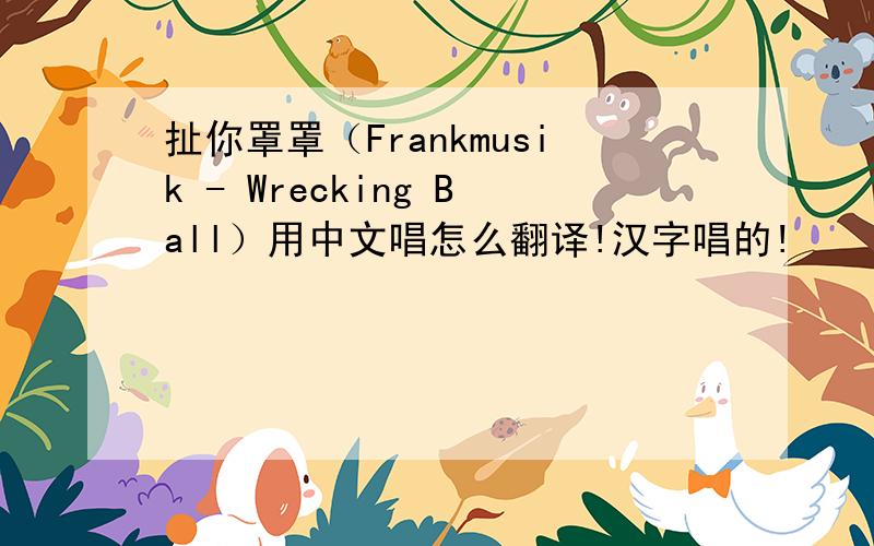 扯你罩罩（Frankmusik - Wrecking Ball）用中文唱怎么翻译!汉字唱的!