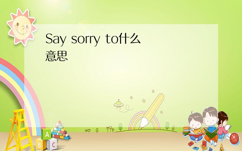 Say sorry to什么意思