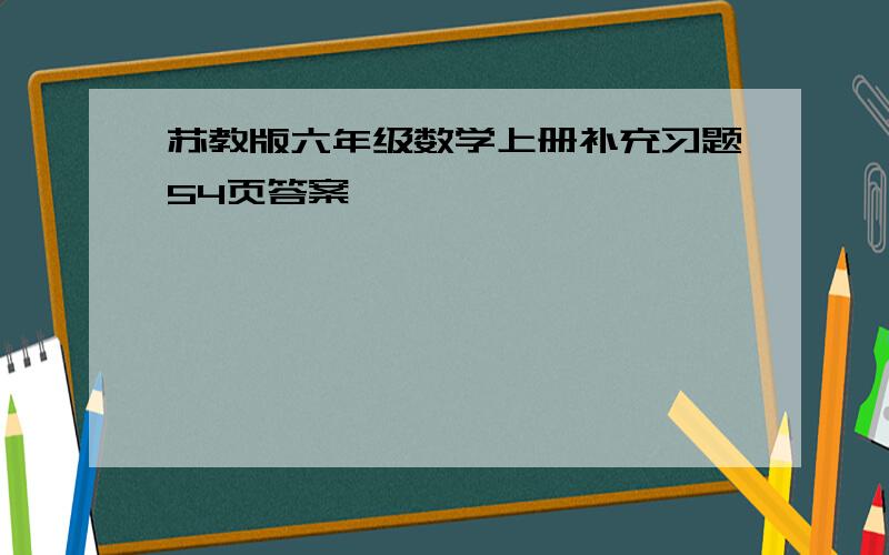 苏教版六年级数学上册补充习题54页答案