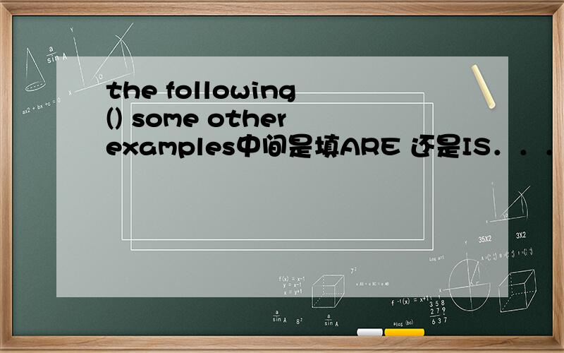 the following () some other examples中间是填ARE 还是IS．．．给个简单的理由