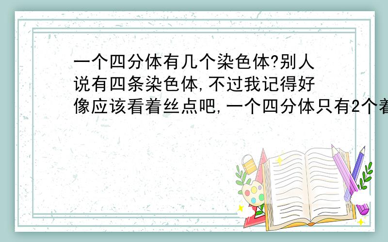 一个四分体有几个染色体?别人说有四条染色体,不过我记得好像应该看着丝点吧,一个四分体只有2个着丝点,应是2个染色体啊..