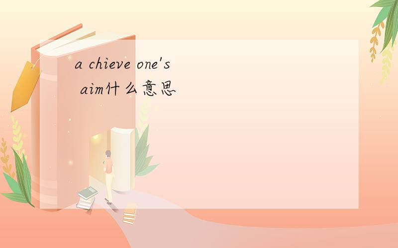 a chieve one's aim什么意思