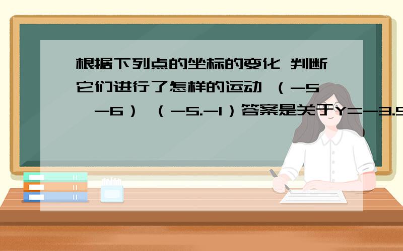 根据下列点的坐标的变化 判断它们进行了怎样的运动 （-5,-6） （-5.-1）答案是关于Y=-3.5的轴对称,这怎么做呢