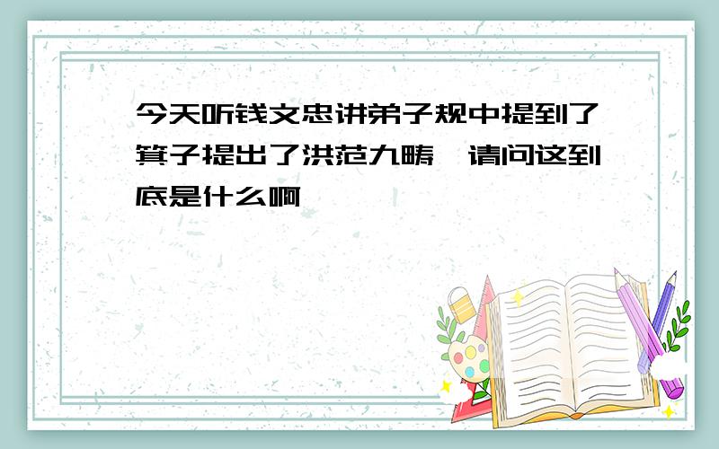 今天听钱文忠讲弟子规中提到了箕子提出了洪范九畴,请问这到底是什么啊