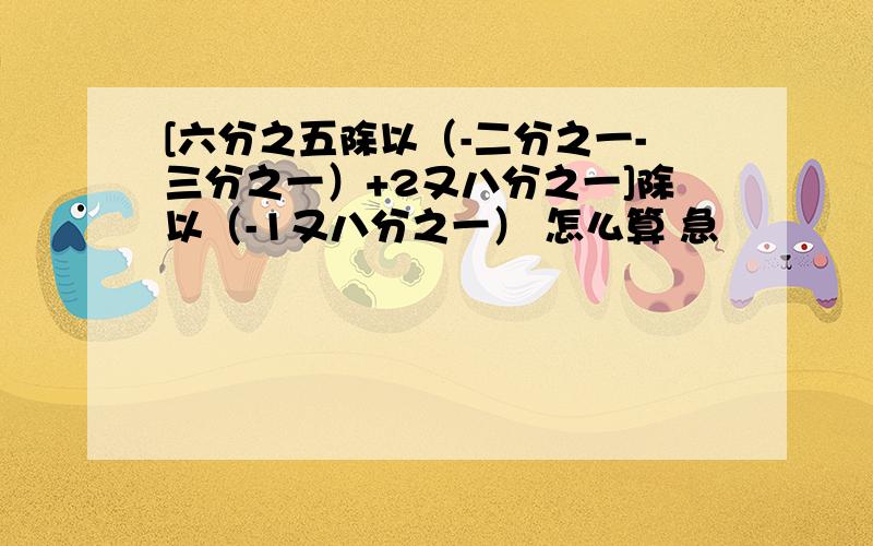 [六分之五除以（-二分之一-三分之一）+2又八分之一]除以（-1又八分之一） 怎么算 急