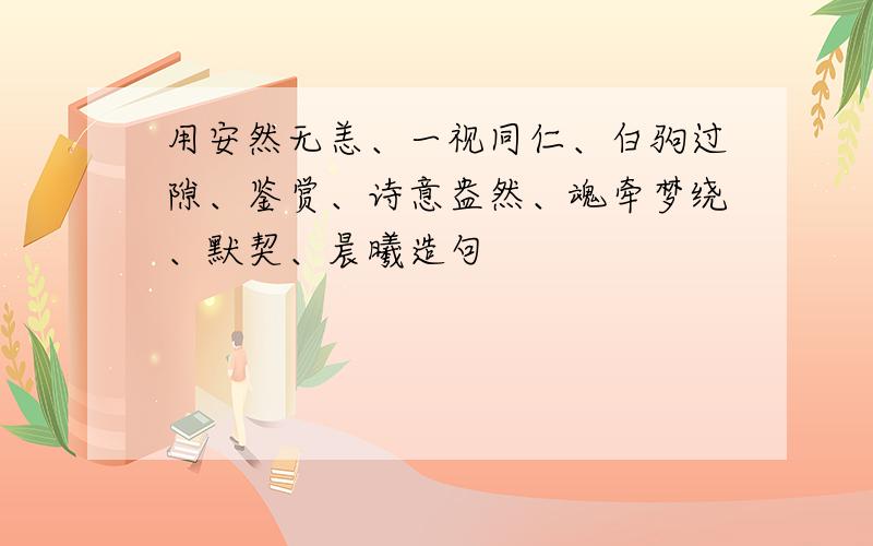 用安然无恙、一视同仁、白驹过隙、鉴赏、诗意盎然、魂牵梦绕、默契、晨曦造句