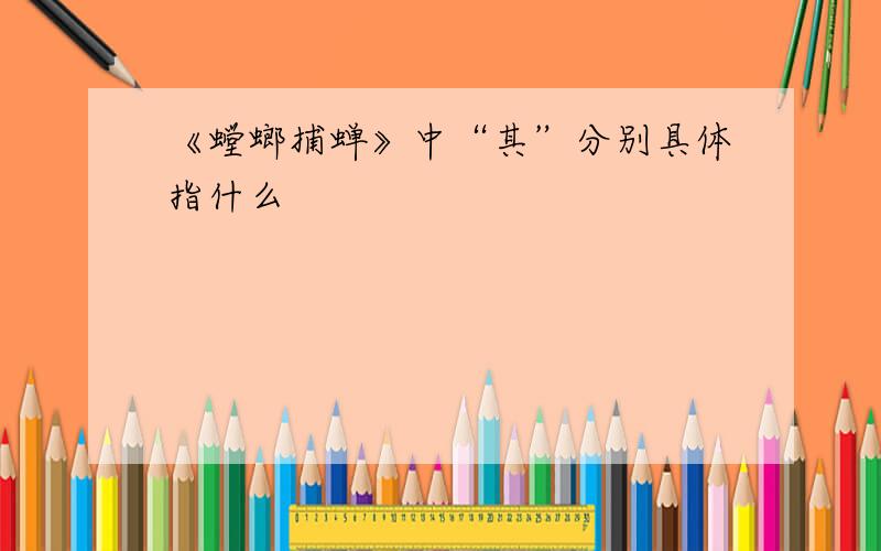 《螳螂捕蝉》中“其”分别具体指什么