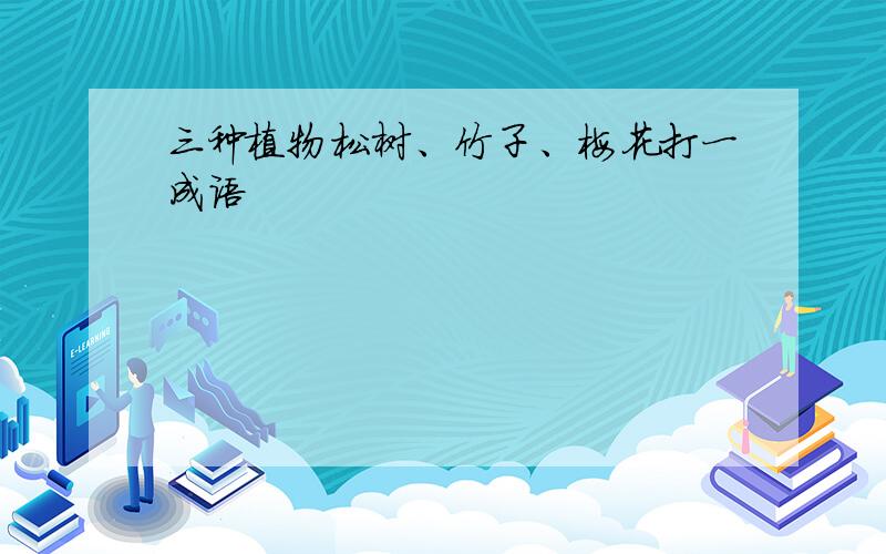 三种植物松树、竹子、梅花打一成语