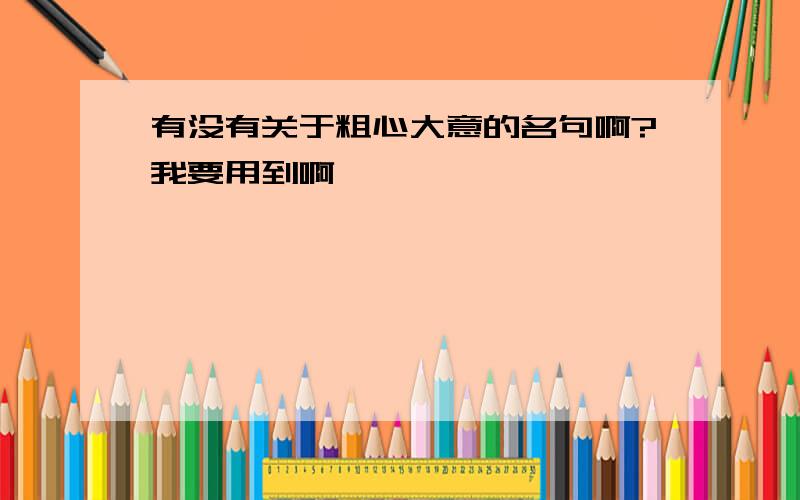 有没有关于粗心大意的名句啊?我要用到啊,