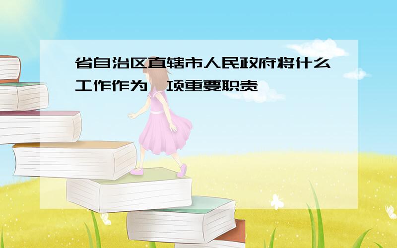 省自治区直辖市人民政府将什么工作作为一项重要职责