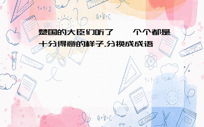 楚国的大臣们听了,一个个都是十分得意的样子.分换成成语