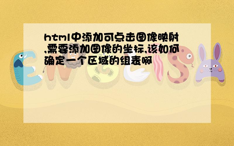 html中添加可点击图像映射,需要添加图像的坐标,该如何确定一个区域的组表啊