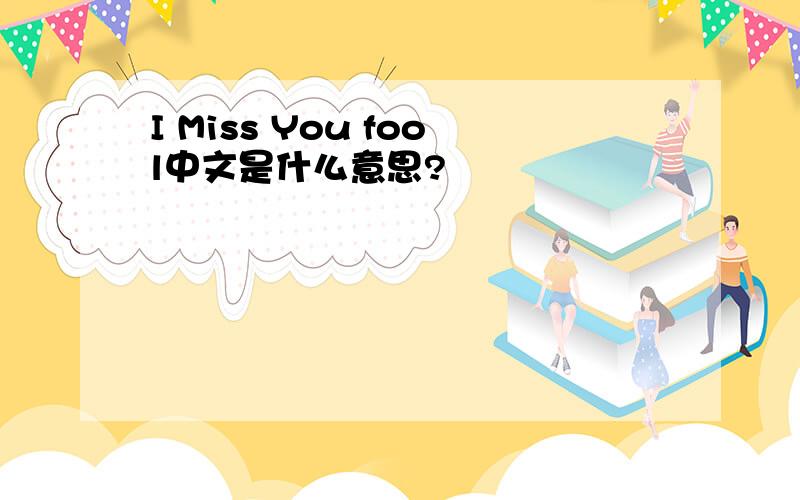 I Miss You fool中文是什么意思?