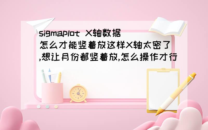 sigmaplot X轴数据怎么才能竖着放这样X轴太密了,想让月份都竖着放,怎么操作才行