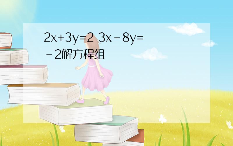 2x+3y=2 3x-8y=-2解方程组