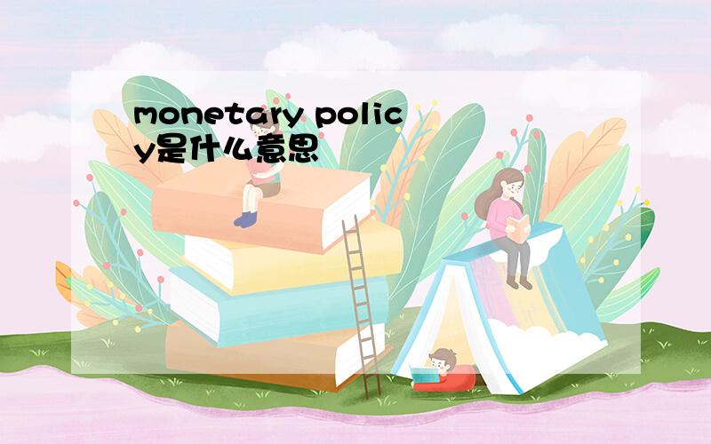 monetary policy是什么意思