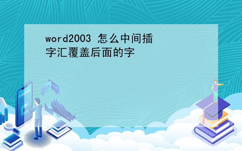 word2003 怎么中间插字汇覆盖后面的字