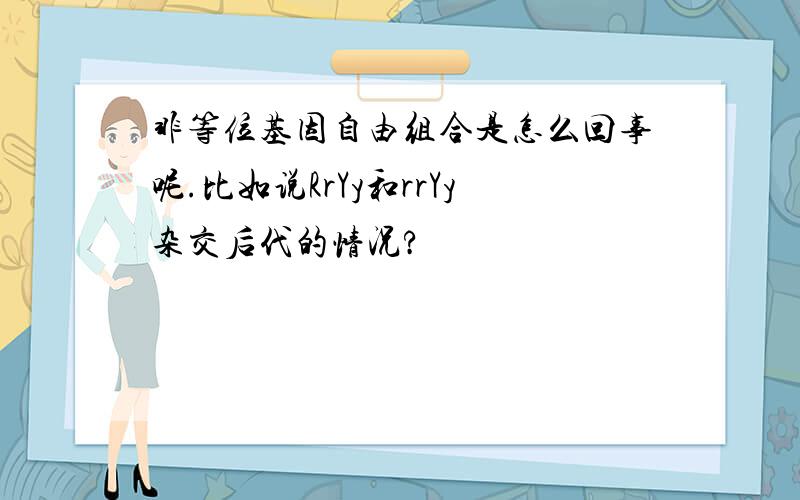 非等位基因自由组合是怎么回事呢.比如说RrYy和rrYy杂交后代的情况?