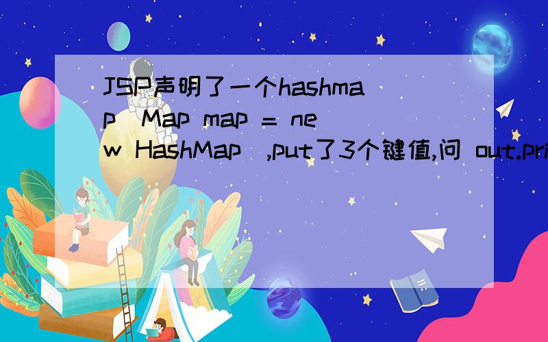 JSP声明了一个hashmap(Map map = new HashMap),put了3个键值,问 out.print(map.keySet());这句话会错吗?