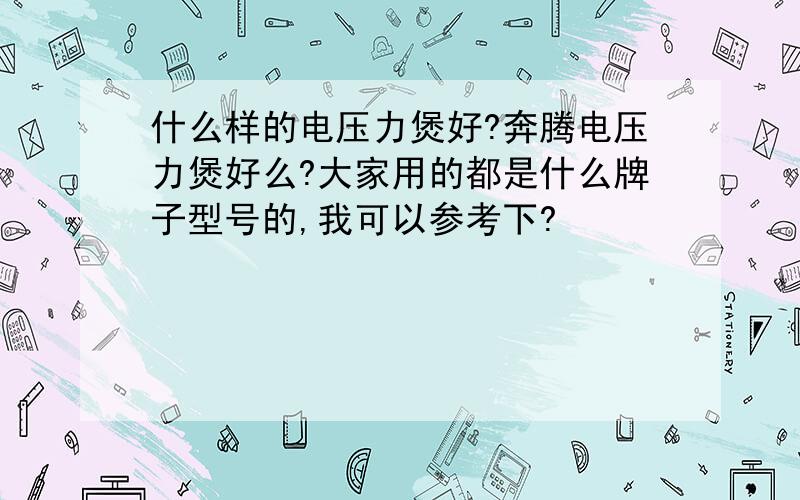 什么样的电压力煲好?奔腾电压力煲好么?大家用的都是什么牌子型号的,我可以参考下?