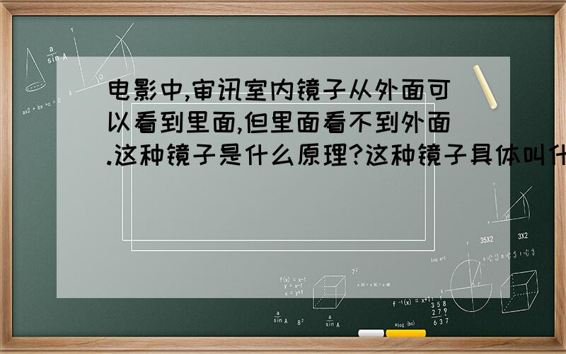 电影中,审讯室内镜子从外面可以看到里面,但里面看不到外面.这种镜子是什么原理?这种镜子具体叫什么,