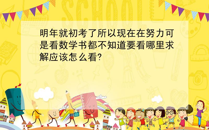 明年就初考了所以现在在努力可是看数学书都不知道要看哪里求解应该怎么看?