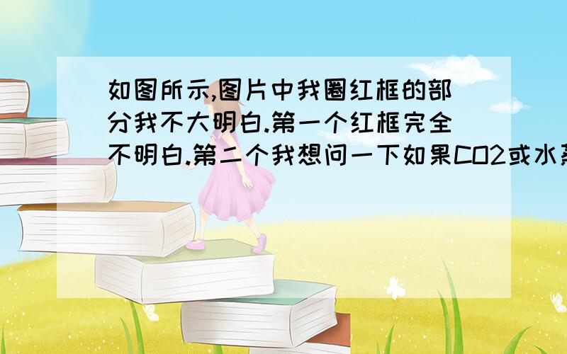 如图所示,图片中我圈红框的部分我不大明白.第一个红框完全不明白.第二个我想问一下如果CO2或水蒸气过量怎么办,难道也满足这个关系吗?