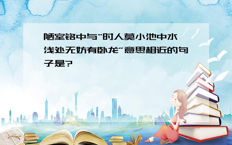 陋室铭中与“时人莫小池中水,浅处无妨有卧龙”意思相近的句子是?