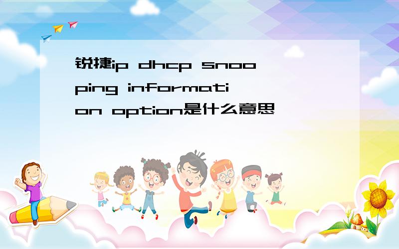 锐捷ip dhcp snooping information option是什么意思