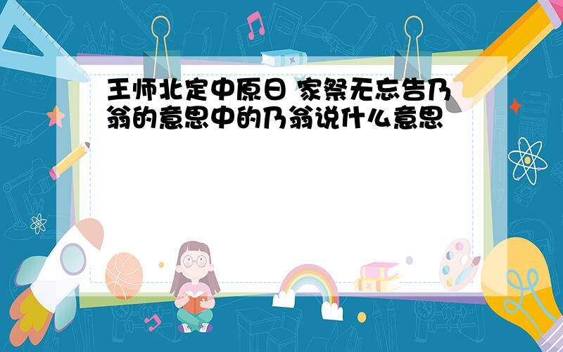 王师北定中原日 家祭无忘告乃翁的意思中的乃翁说什么意思