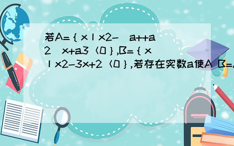 若A=｛x丨x2-（a++a2）x+a3＜0｝,B=｛x丨x2-3x+2＜0｝,若存在实数a使A B=A问下,这个解法的第二类,为什么舍去a＜0 我觉得符合呀难道是到了后面 如果按a＜0算，推出来x的范围中a无法带入？所以舍去