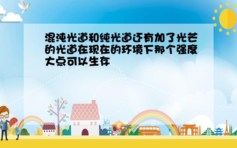 混沌光道和纯光道还有加了光芒的光道在现在的环境下那个强度大点可以生存