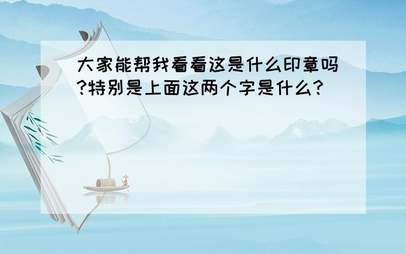 大家能帮我看看这是什么印章吗?特别是上面这两个字是什么?