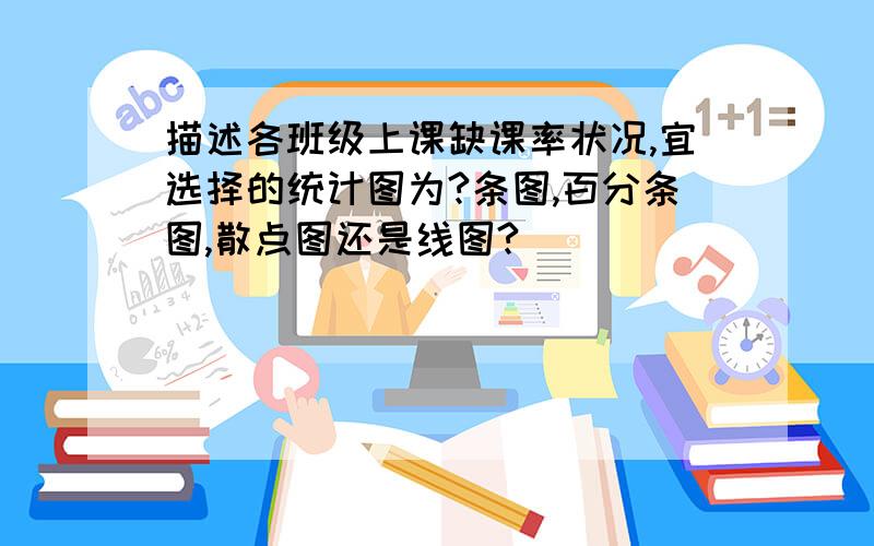 描述各班级上课缺课率状况,宜选择的统计图为?条图,百分条图,散点图还是线图?