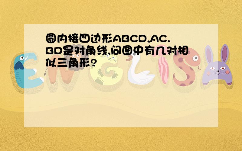 圆内接四边形ABCD,AC.BD是对角线,问图中有几对相似三角形?