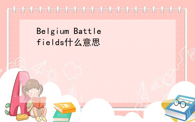 Belgium Battlefields什么意思