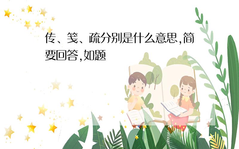 传、笺、疏分别是什么意思,简要回答,如题