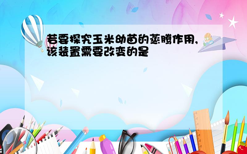 若要探究玉米幼苗的蒸腾作用,该装置需要改变的是