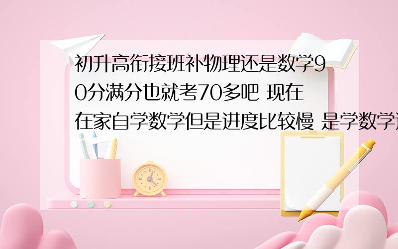 初升高衔接班补物理还是数学90分满分也就考70多吧 现在在家自学数学但是进度比较慢 是学数学进一步巩固强项