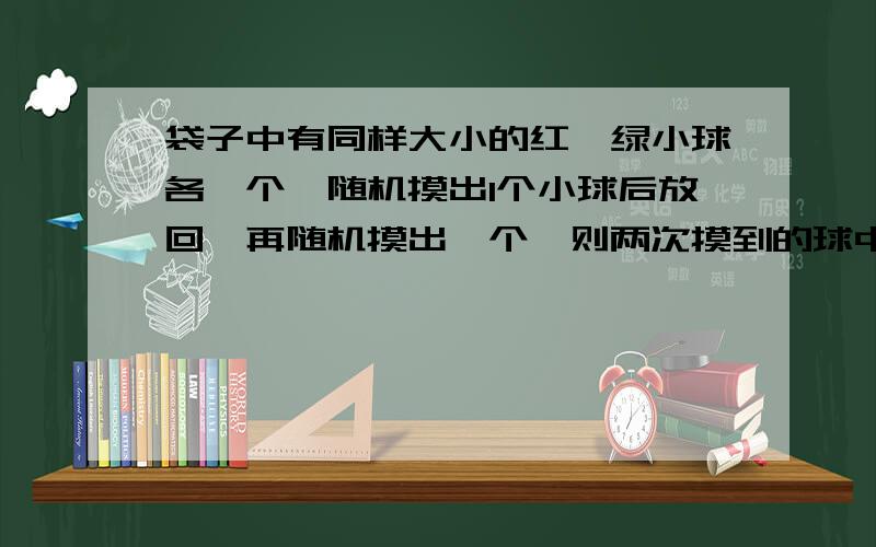 袋子中有同样大小的红、绿小球各一个,随机摸出1个小球后放回,再随机摸出一个,则两次摸到的球中有绿球的概率是（ ）在△ABC中,若sinA ＝sinB＝ ,则△ABC是( )A.钝角三角形 B.锐角三角形 C.直角