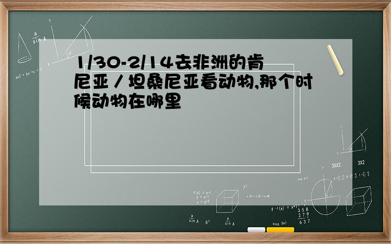 1/30-2/14去非洲的肯尼亚／坦桑尼亚看动物,那个时候动物在哪里