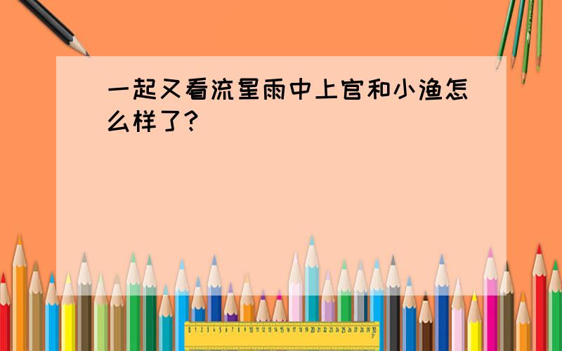 一起又看流星雨中上官和小渔怎么样了?