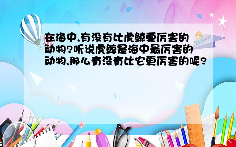 在海中,有没有比虎鲸更厉害的动物?听说虎鲸是海中最厉害的动物,那么有没有比它更厉害的呢?