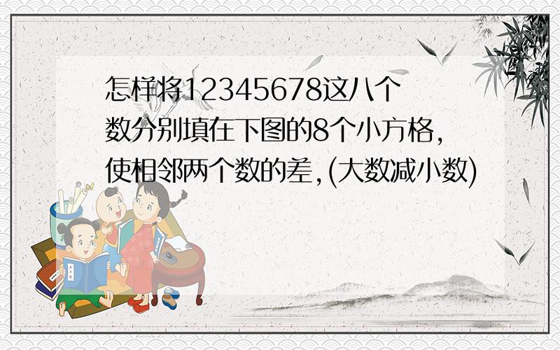 怎样将12345678这八个数分别填在下图的8个小方格,使相邻两个数的差,(大数减小数)