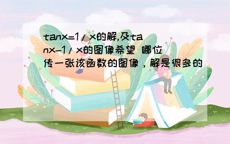 tanx=1/x的解,及tanx-1/x的图像希望 哪位传一张该函数的图像，解是很多的